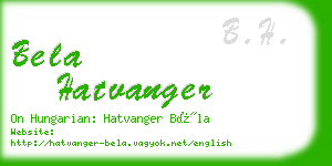 bela hatvanger business card